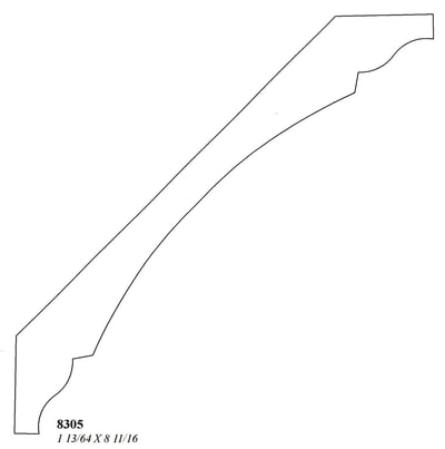 8" Custom Hardwood Crown
Profile: 8305
1 13/64 X 8 11/16