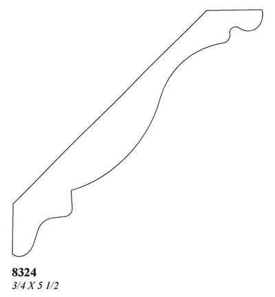 5" Custom Hardwood Crown
Profile: 8324
3/4 X 5 1/2