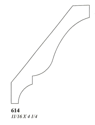 4" Custom Hardwood Crown
Profile: 614
11/16 X 4 1/4