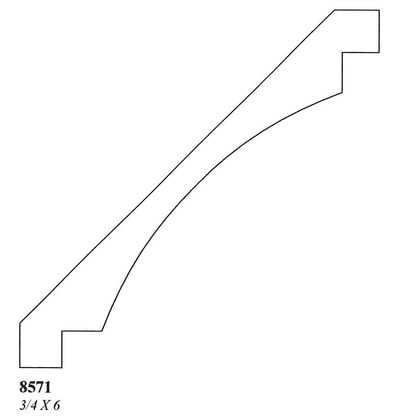 6" Custom Hardwood Crown
Profile: 8571
3/4 X 6