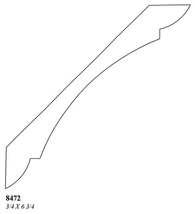 6" Custom Hardwood Crown
Profile: 8472
3/4 X 6 3/4
