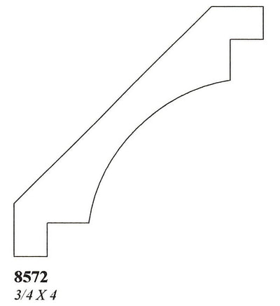 4" Custom Hardwood Crown
Profile: 8572
3/4 X 4