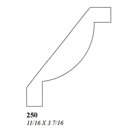 3" Custom Hardwood Crown
Profile: 250
11/16 X 3 7/16